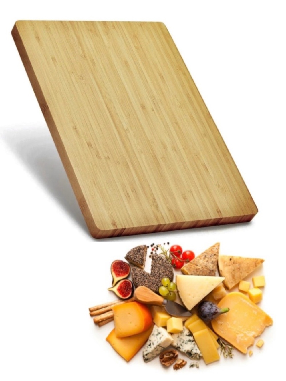 Bamboo Cheese Cutting Serving Board Kitchen Chopping & Serving Small Tray 8.75x6